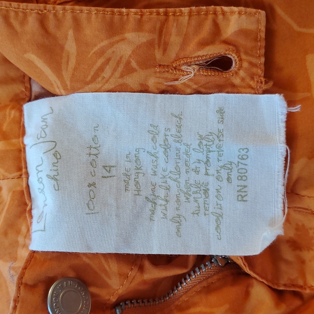 London Jeans Cargo Chinos Capris Pants Orange Floral, Size 14 - Picture 7 of 8